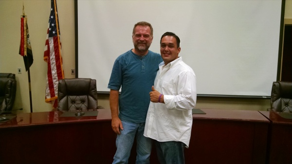 Electric Toasters 2nd DTM, Aaron Warner, with Past Area Director, Hector Ramirez
